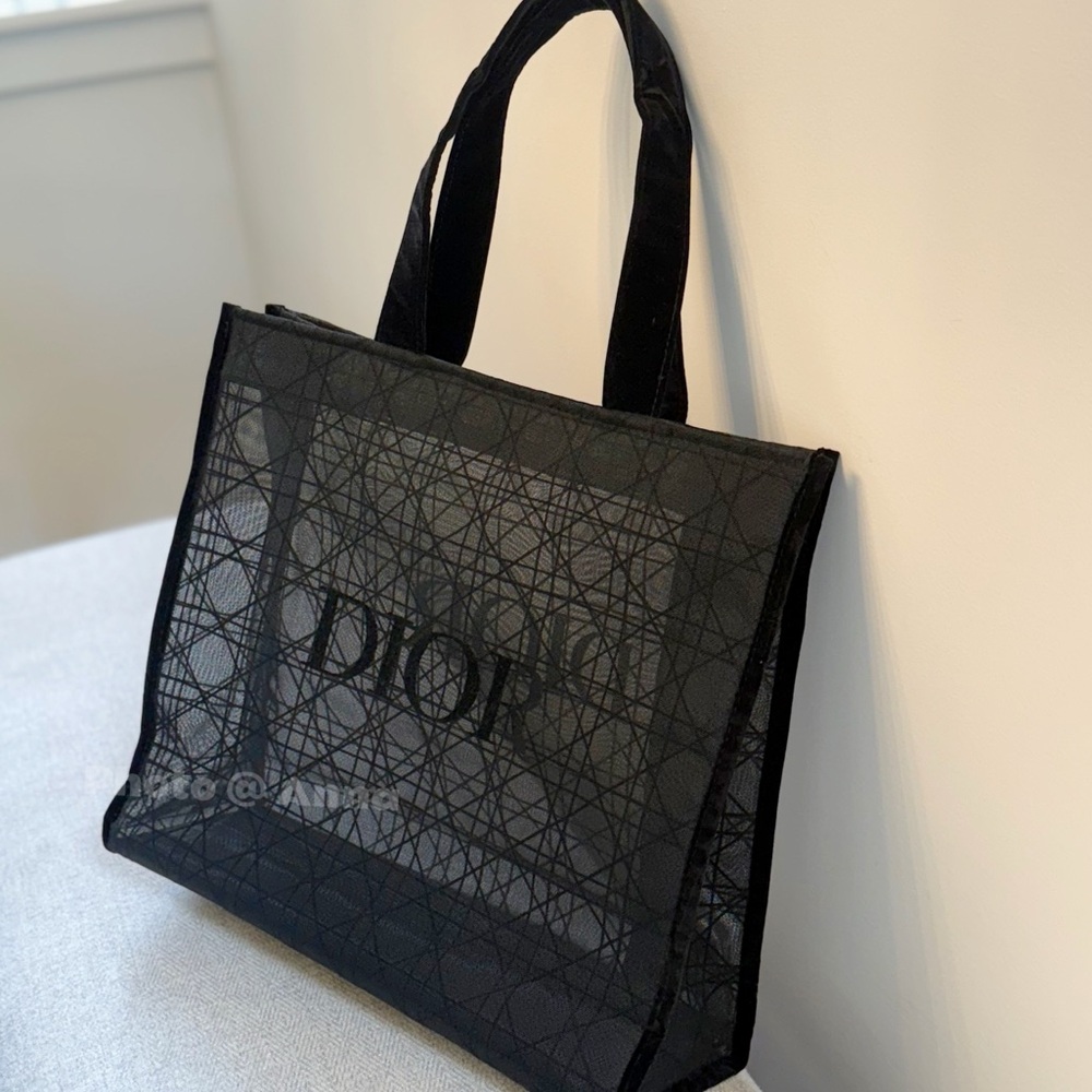 Dior Black Mesh Tote Bag
